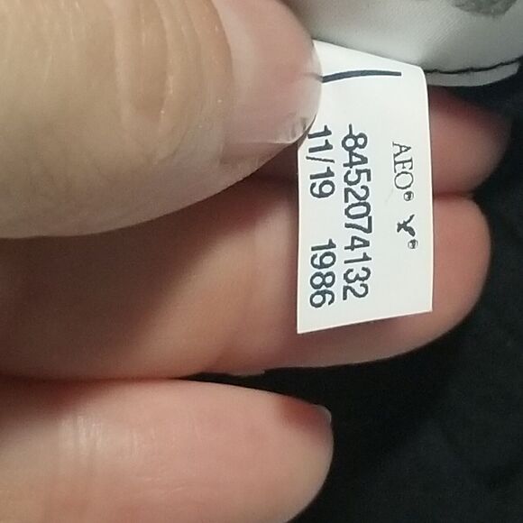 American Eagle Medium Smocked Peplum Hem Bandeau Crop Tube Top Black Multicolor - Picture 8 of 11